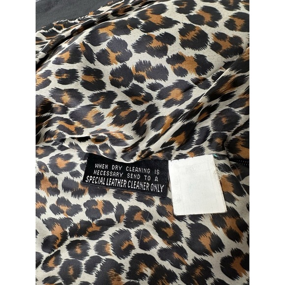 Womens Pelle Studio Wilsons Black Leather Zip Jacket Leopard Lined, Size S - Picture 7 of 10